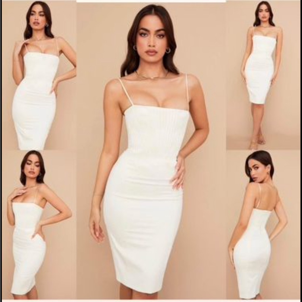 House of CB ivory Spaghetti Strap Dress